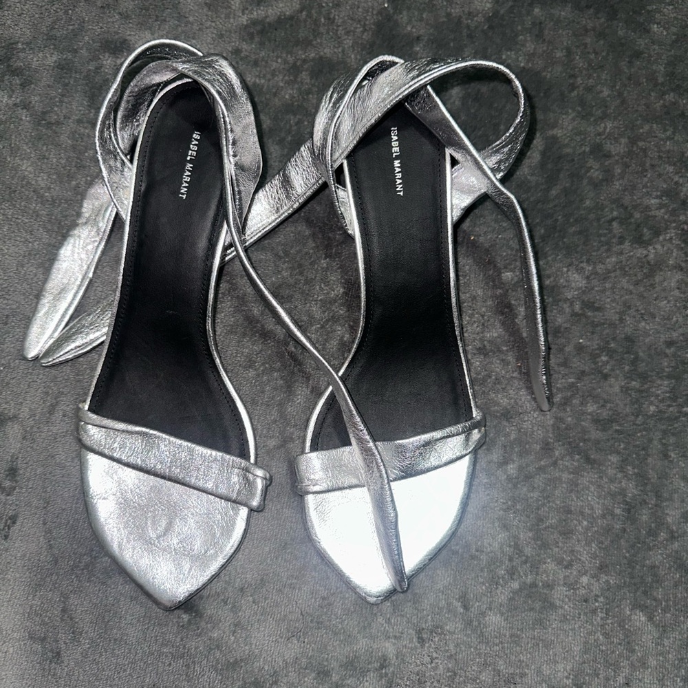 Isabel Marant Metallic Silver Heels - Picture 4 of 10